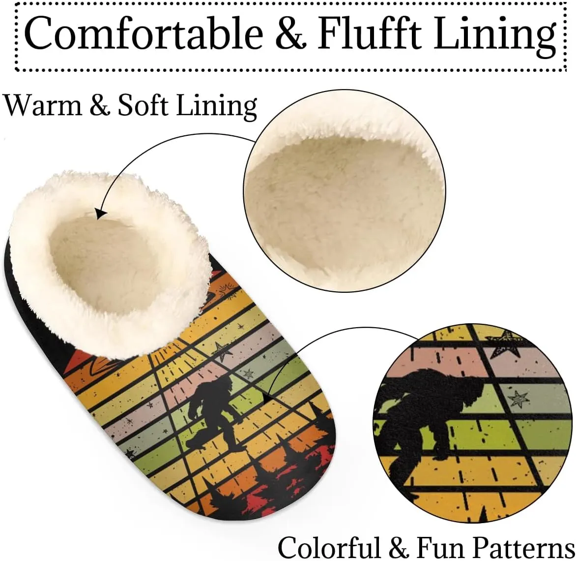 Women's Slippers Comfy Warm House Slippers for Women Men, Fuzzy Slip-on Plush Ladies Slippers Socks for Winter Bedroom Indoor and Outdoor