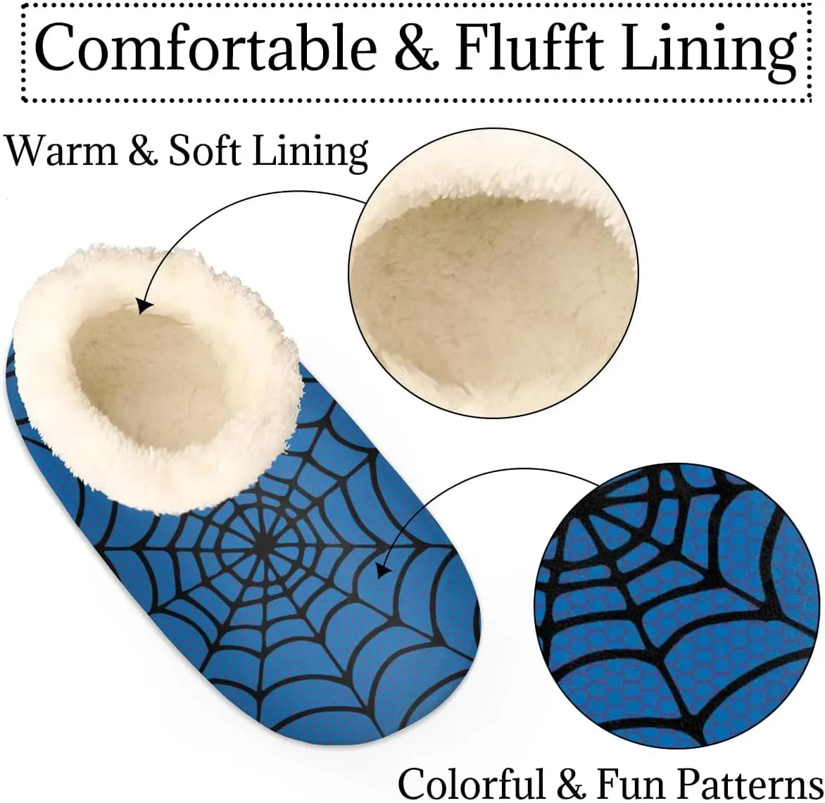 Women's Slippers Comfy Warm House Slippers for Women Men, Fuzzy Slip-on Plush Ladies Slippers Socks for Winter Bedroom Indoor and Outdoor