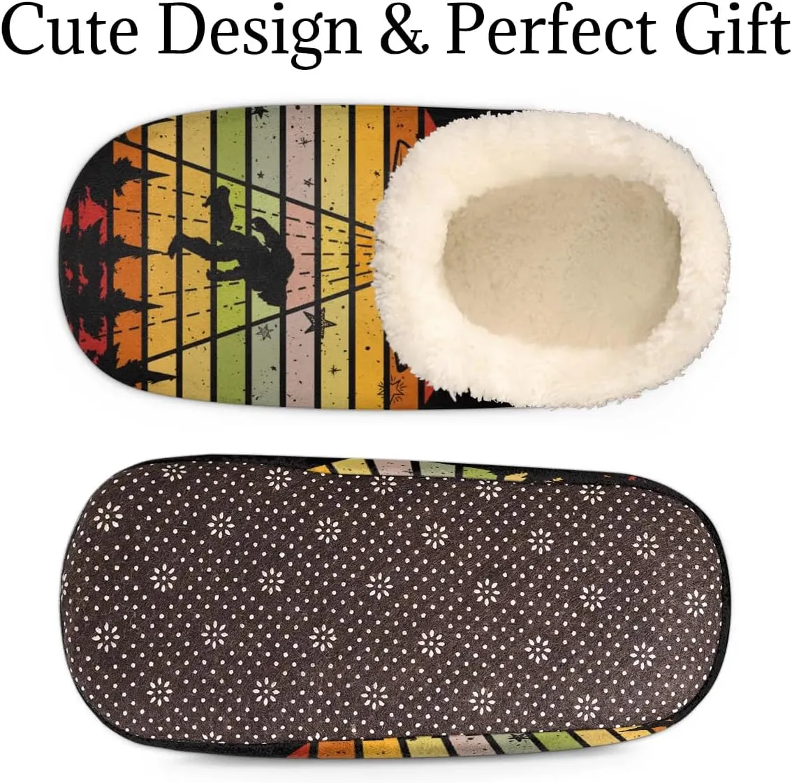 Women's Slippers Comfy Warm House Slippers for Women Men, Fuzzy Slip-on Plush Ladies Slippers Socks for Winter Bedroom Indoor and Outdoor