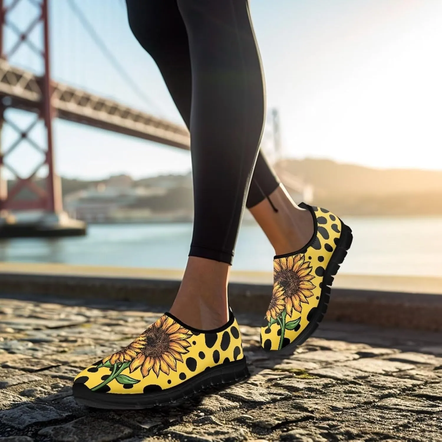 Women's Sneakers Casual Low Top Running Sneaker Flat Breathable Slip On Soft Holiday Play Athletic Shoes for Womens