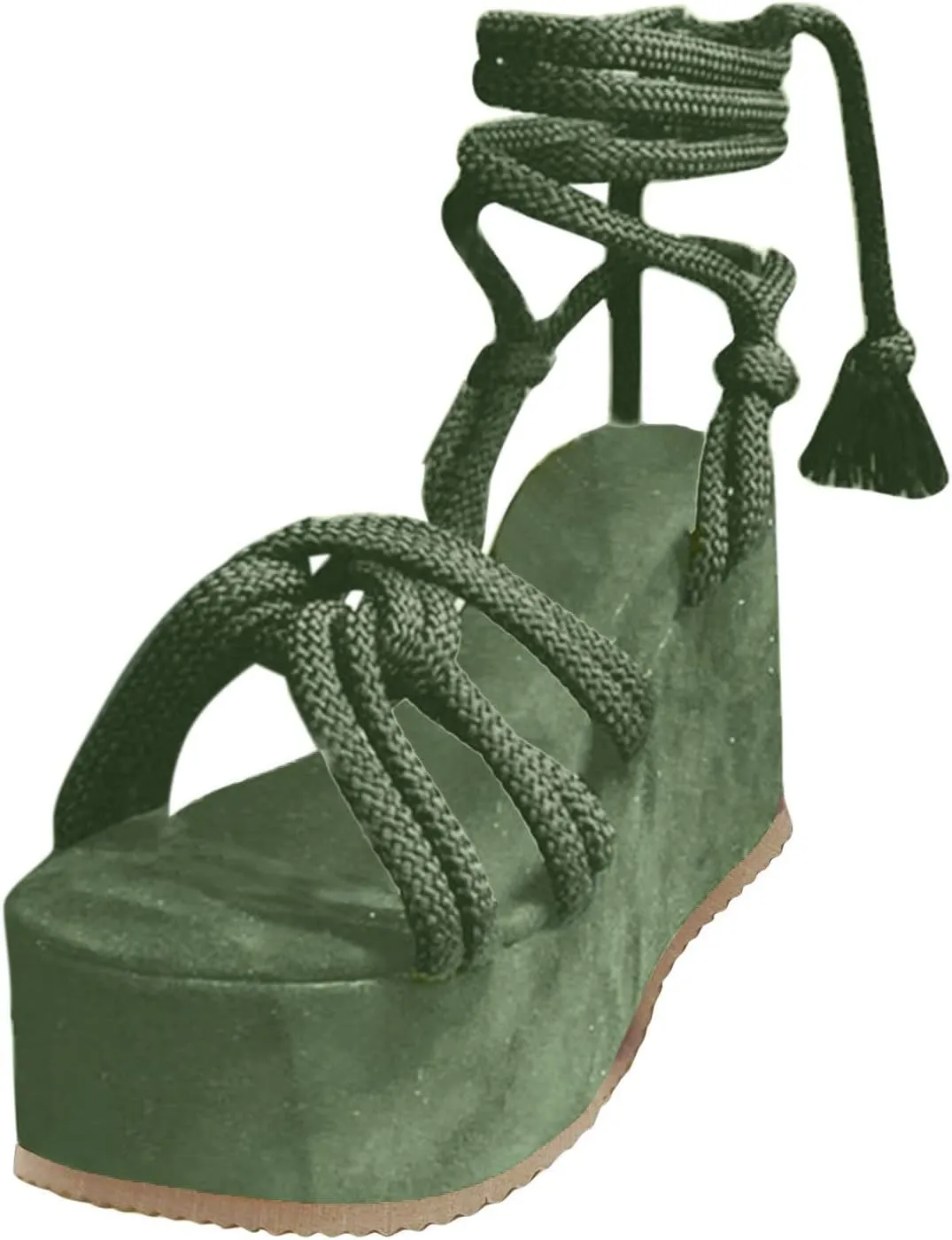 Women's Wedge Sandals Open Toe Summer Platforms Lace Up Comfortable Boho Sandals Slip On Dressy Walking Shoes