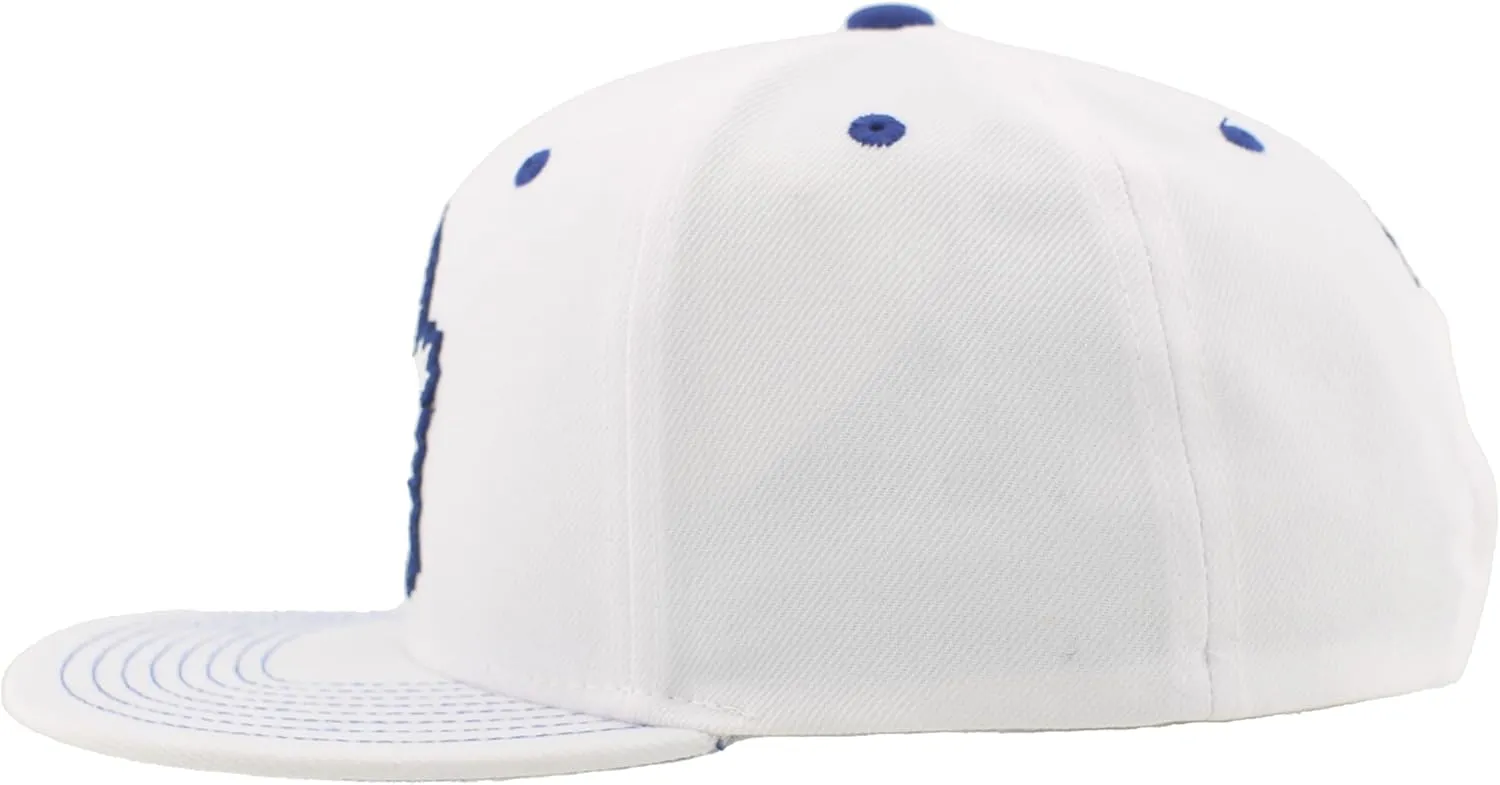 ZHATS NHL Officially Licensed Adjustable Snapback Hat Flat Bill Z11 Pop White