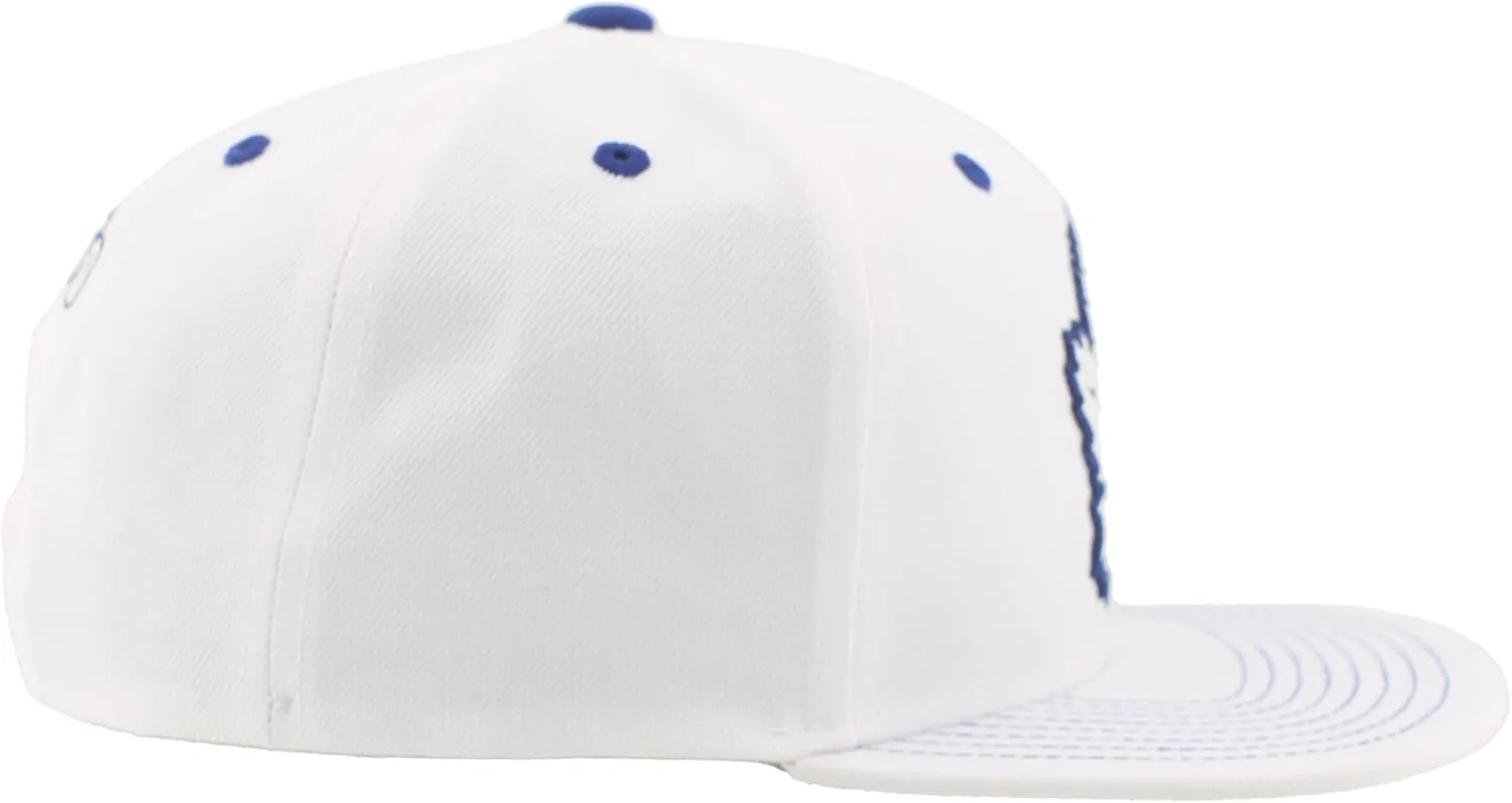 ZHATS NHL Officially Licensed Adjustable Snapback Hat Flat Bill Z11 Pop White