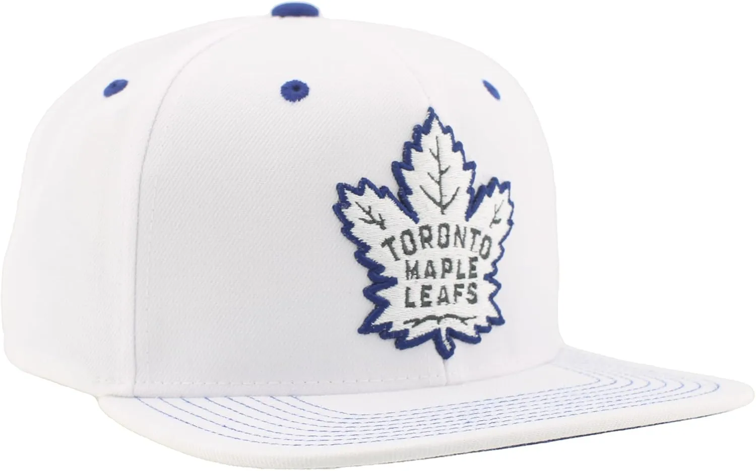 ZHATS NHL Officially Licensed Adjustable Snapback Hat Flat Bill Z11 Pop White