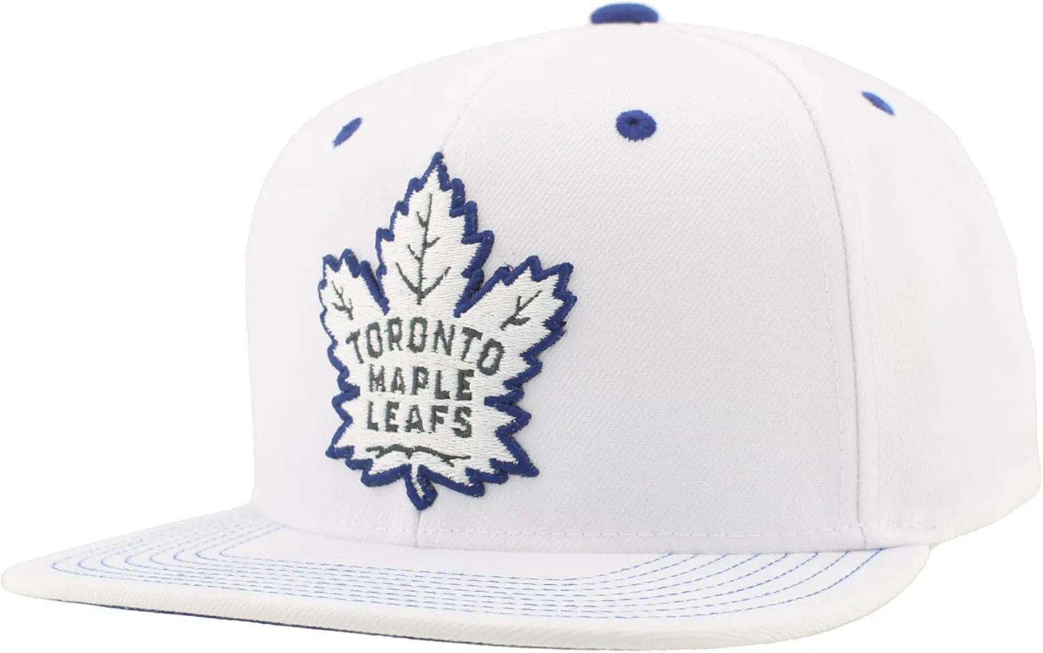 ZHATS NHL Officially Licensed Adjustable Snapback Hat Flat Bill Z11 Pop White
